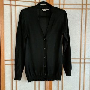 Black Merino Wool LB Cardigan